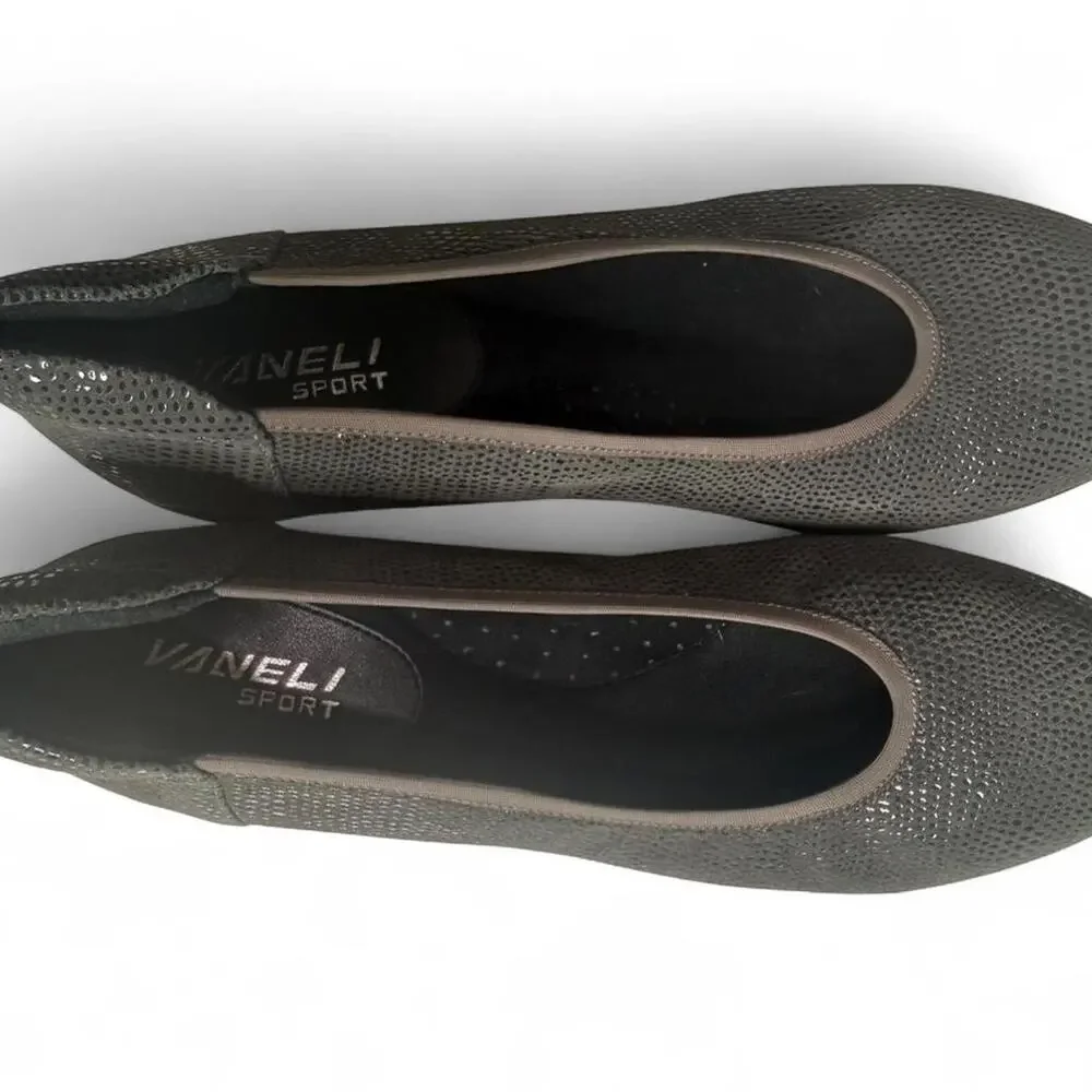 Vaneli Sport Donia Grey Ballet‎ Wedge Flats Comfort Chic Minimal Sz 10